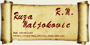 Ruža Maljoković vizit kartica